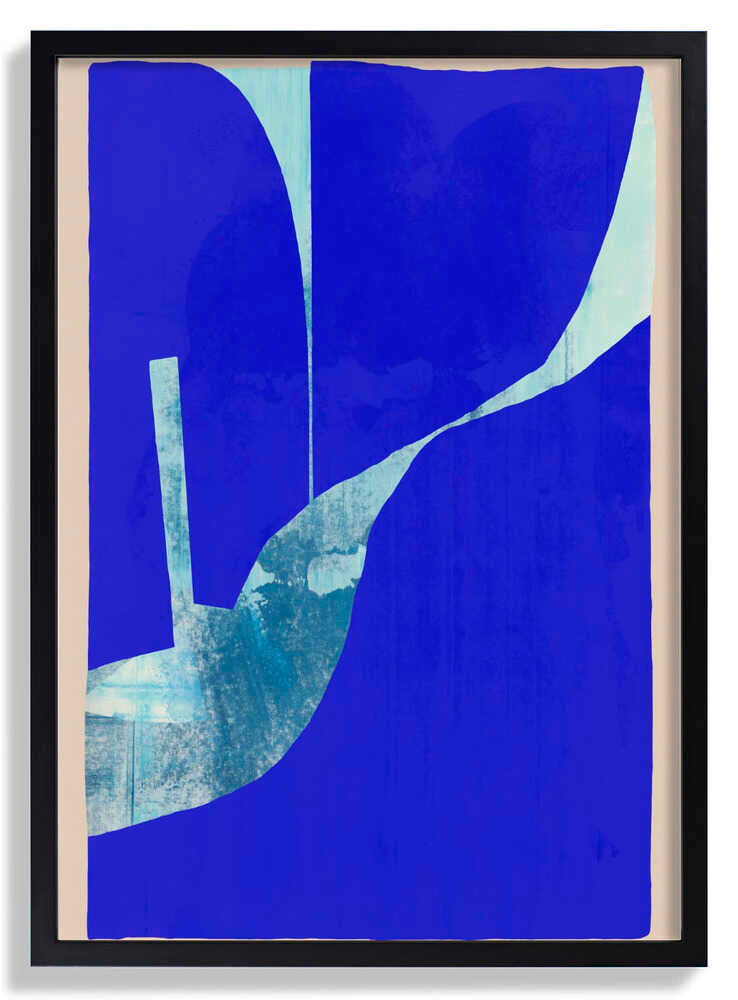 Blue Background With A Dynamic White Curve by cartissi