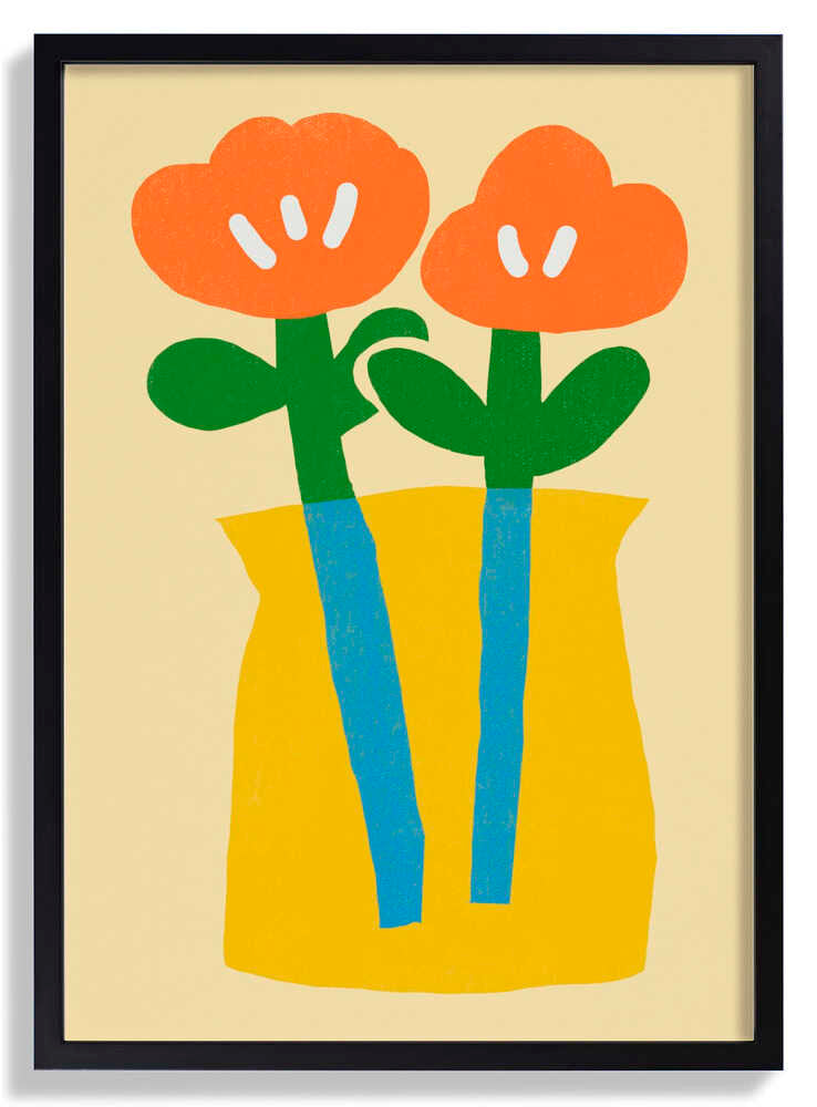 Two Stylized Orange Flowers by Little Dean