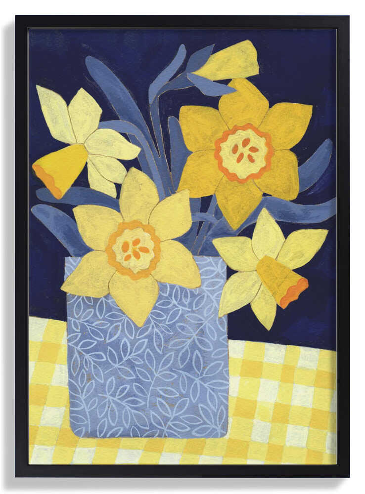Daffodils With Yellow Gingham by Susan Black
