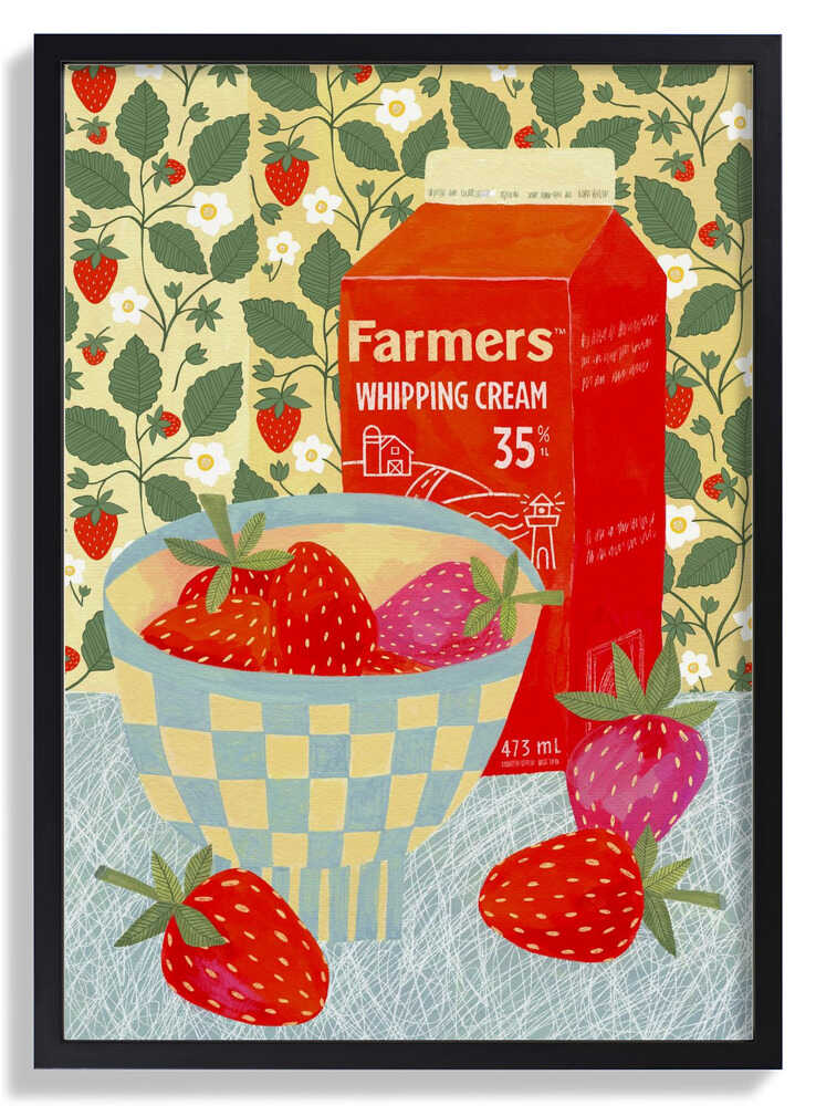 Strawberries In A Checkered Bowl by Susan Black