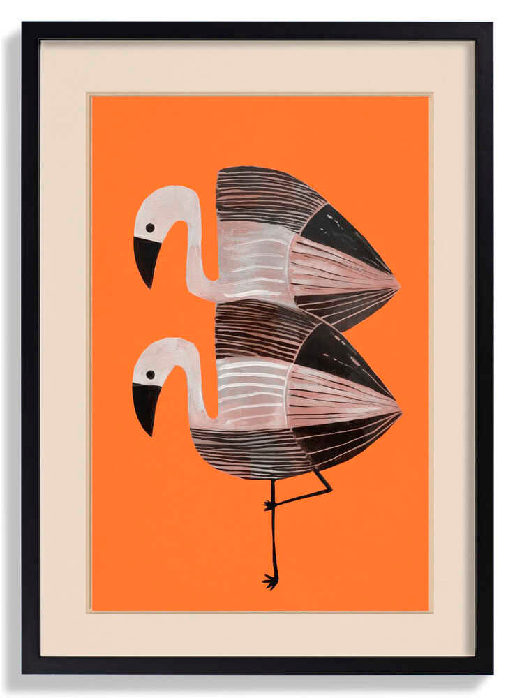 Tangerine Flamingos by City Art