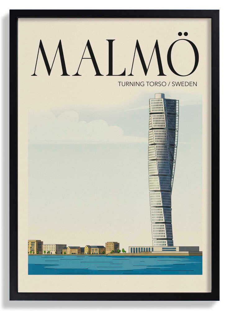 Malmö Travel Poster by Andreas Magnusson