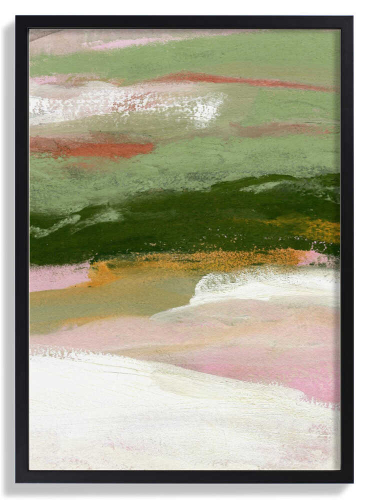 Landschaft mit Grün, Gold und Rosa von Janel Bragg