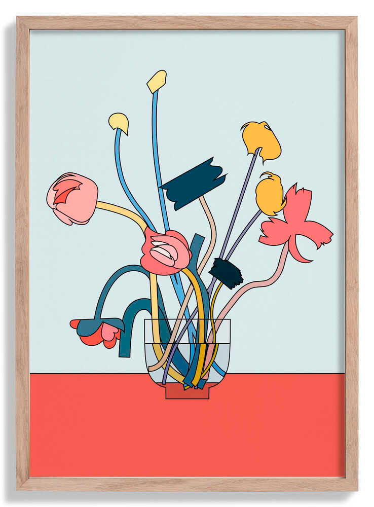 Flowers in a glass vase by NKTN