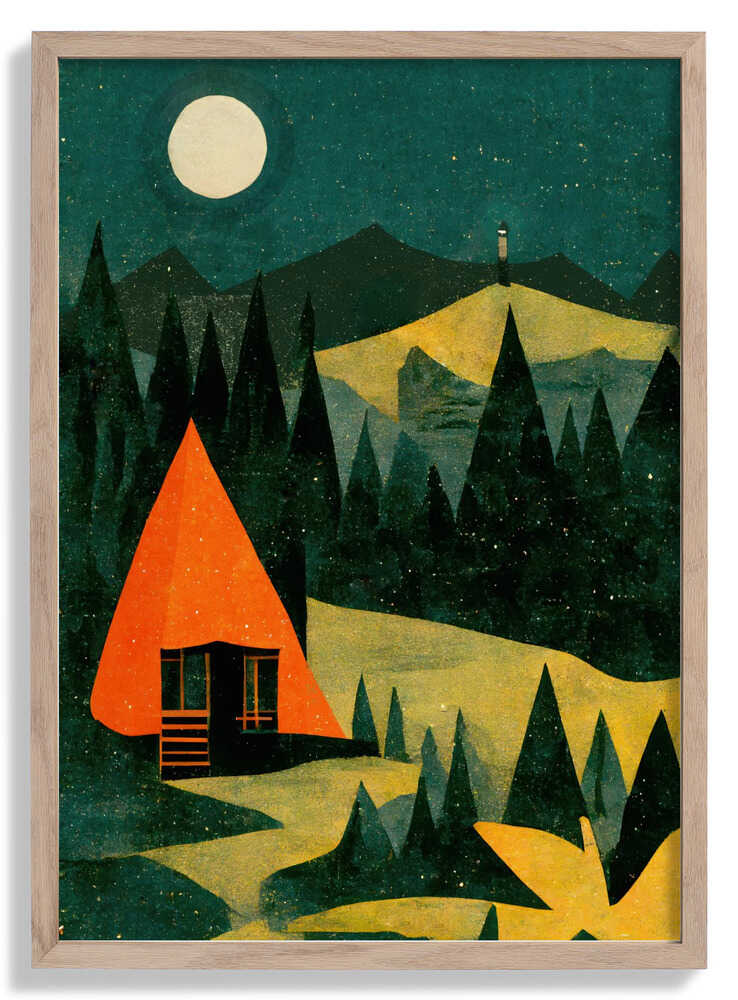 Moonlit Cabin Dream von Treechild