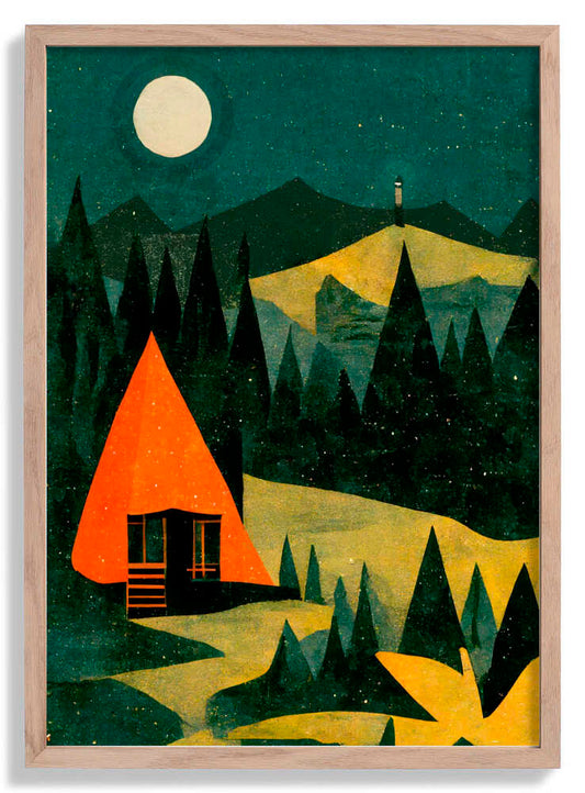 Moonlit Cabin Dream von Treechild