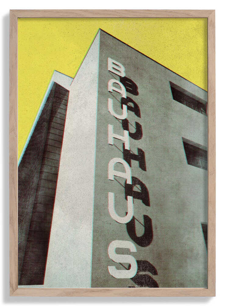Bauhaus Dessau architecture in vintage magazine style by Rosana Laiz Blursbyai