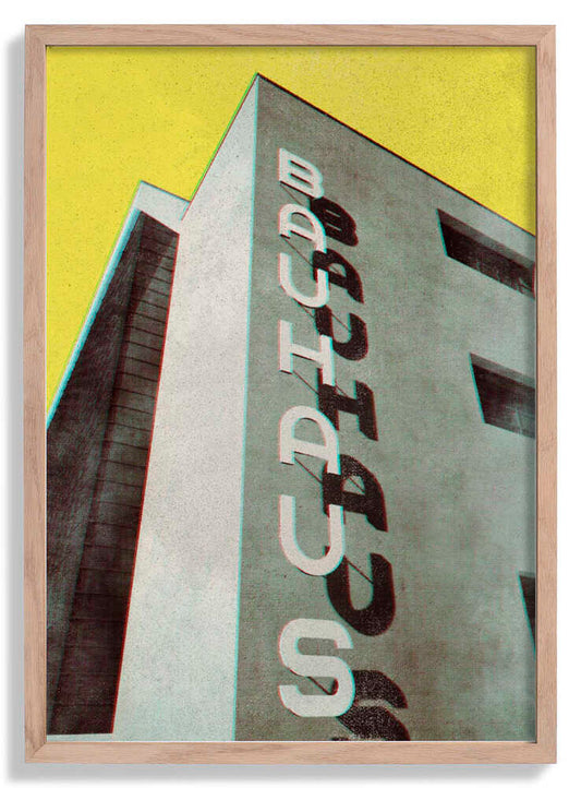 Bauhaus Dessau architecture in vintage magazine style by Rosana Laiz Blursbyai