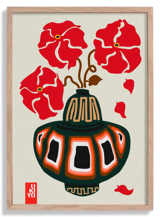 Ukiyo Vase Flower Greige by Frances Collett