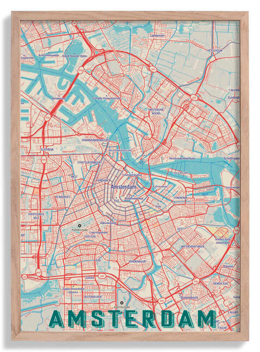 Retro Map   Amsterdam by jay stanley