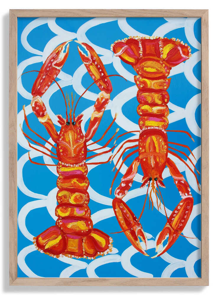 Langoustines On Blue by Alice Straker