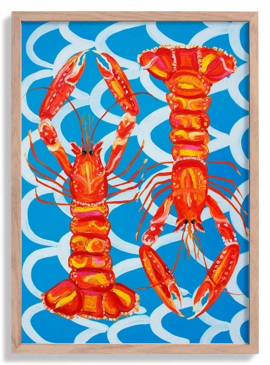 Langoustines On Blue by Alice Straker
