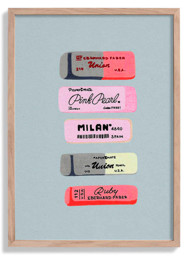 Erasers Art Print by Studio Mandariini