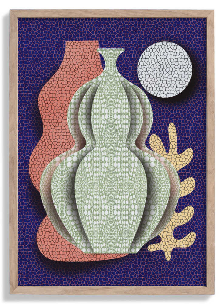 Pop Art Vase und Mond von Little Dean