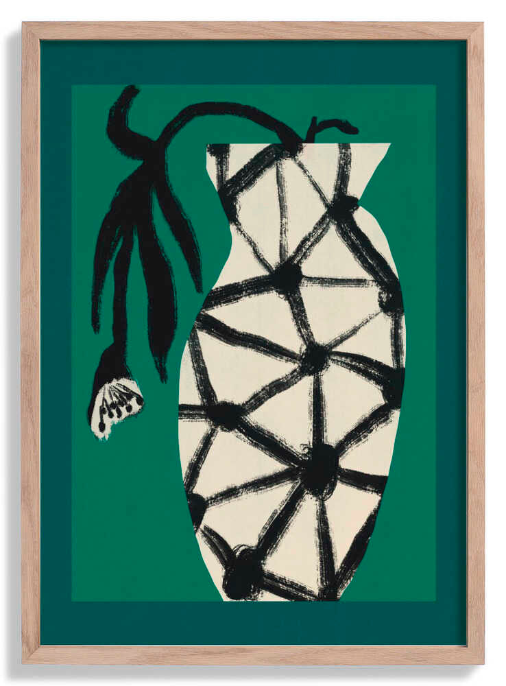 Hexagon Vase In Green by Little Dean