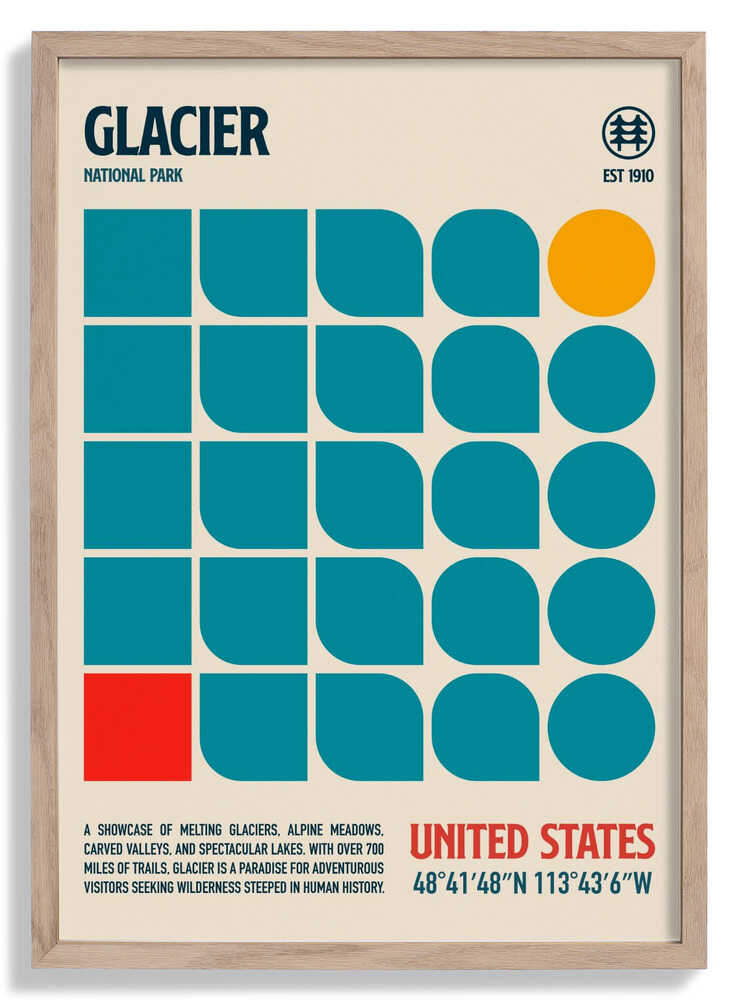 Glacier National Park Travel Poster by Retrodrome