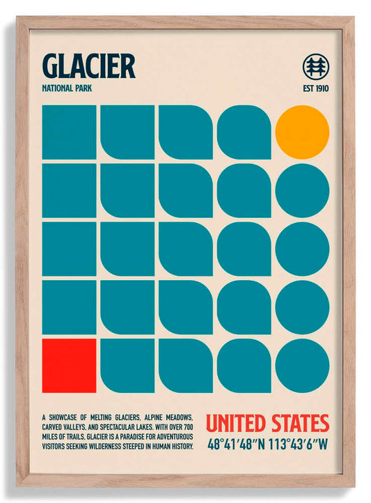 Glacier National Park Travel Poster by Retrodrome