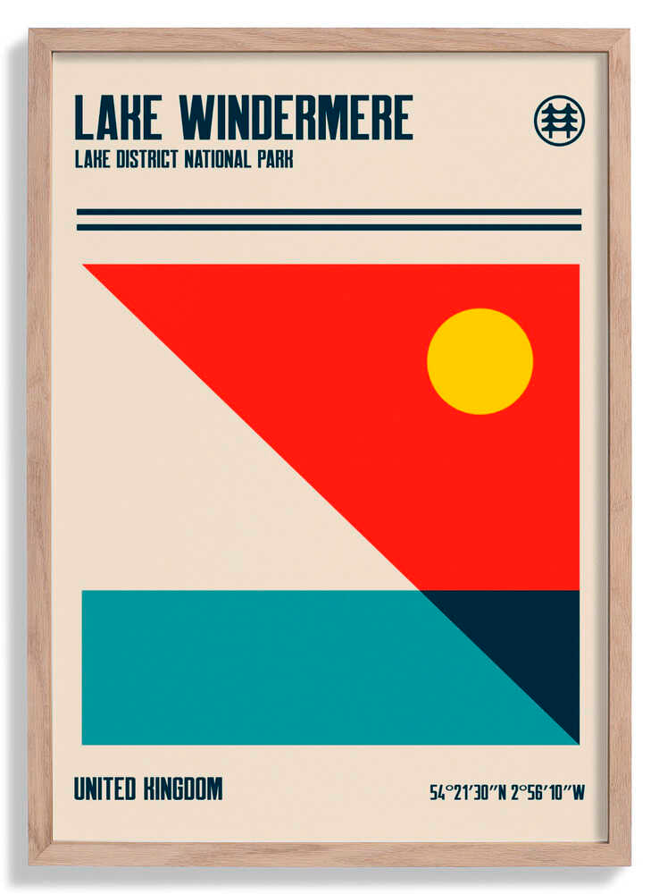 Lake Windermere Lake District National Park Travel Poster by Retrodrome