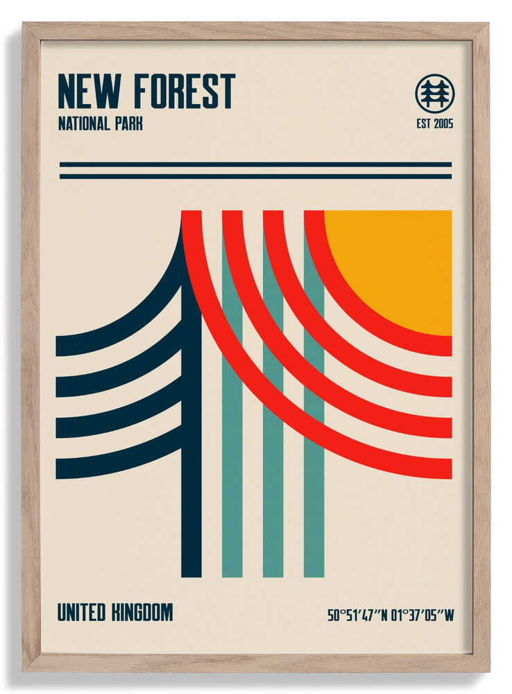 New Forest National Park Travel Poster by Retrodrome