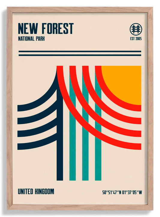 New Forest National Park Travel Poster by Retrodrome