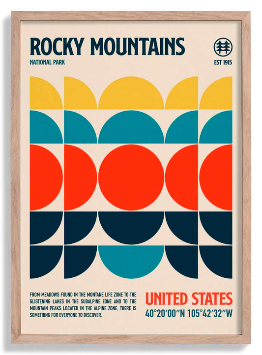 Rocky Mountains National Park Reiseposter von Retrodrome