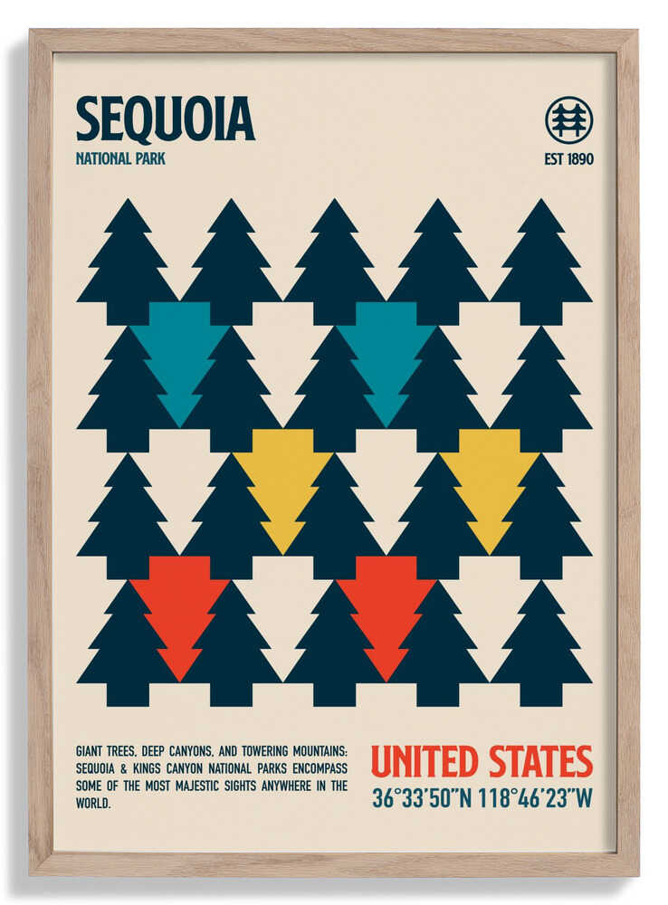Sequoia National Park Travel Poster by Retrodrome