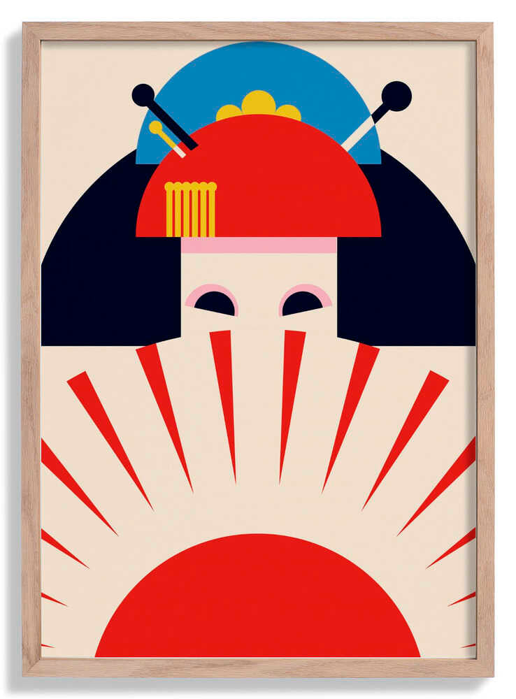 Geisha Girl Retro Minimalist Design by Retrodrome
