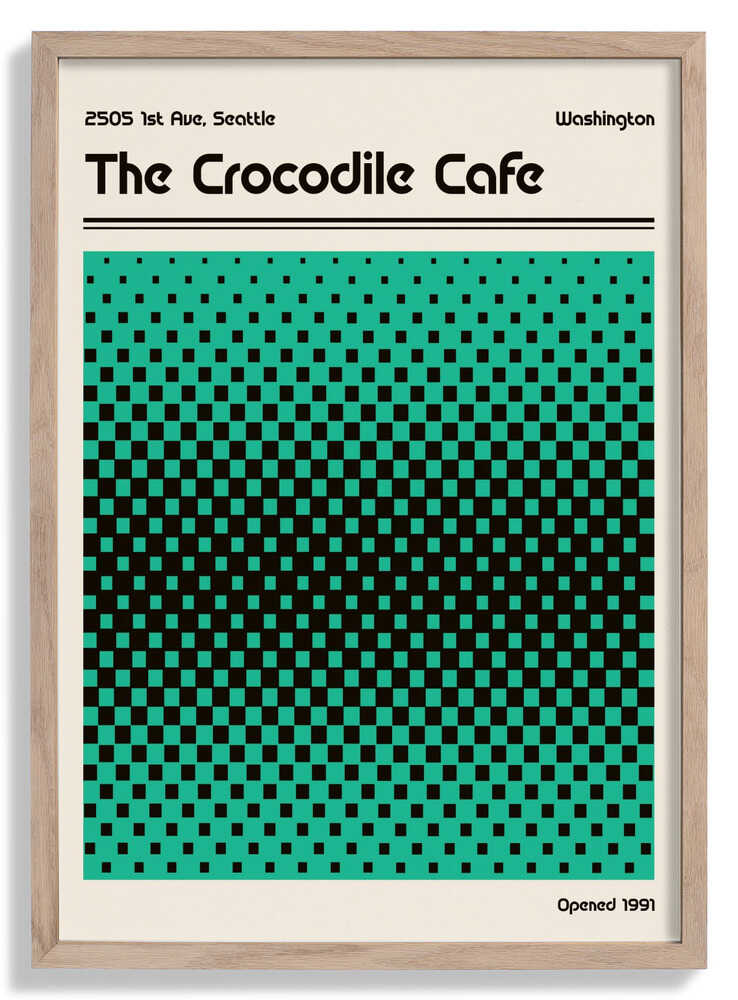 Crocodile Cafe Retro Poster by Retrodrome