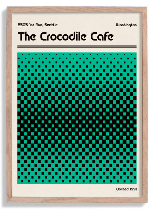 Crocodile Cafe Retro Poster by Retrodrome