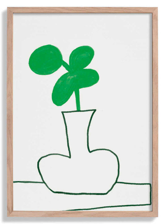 Stylized Green Plant With Round Leaves by Little Dean