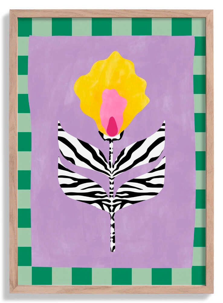 Flower with Zebra Patterned Leaves by Elena Ristova
