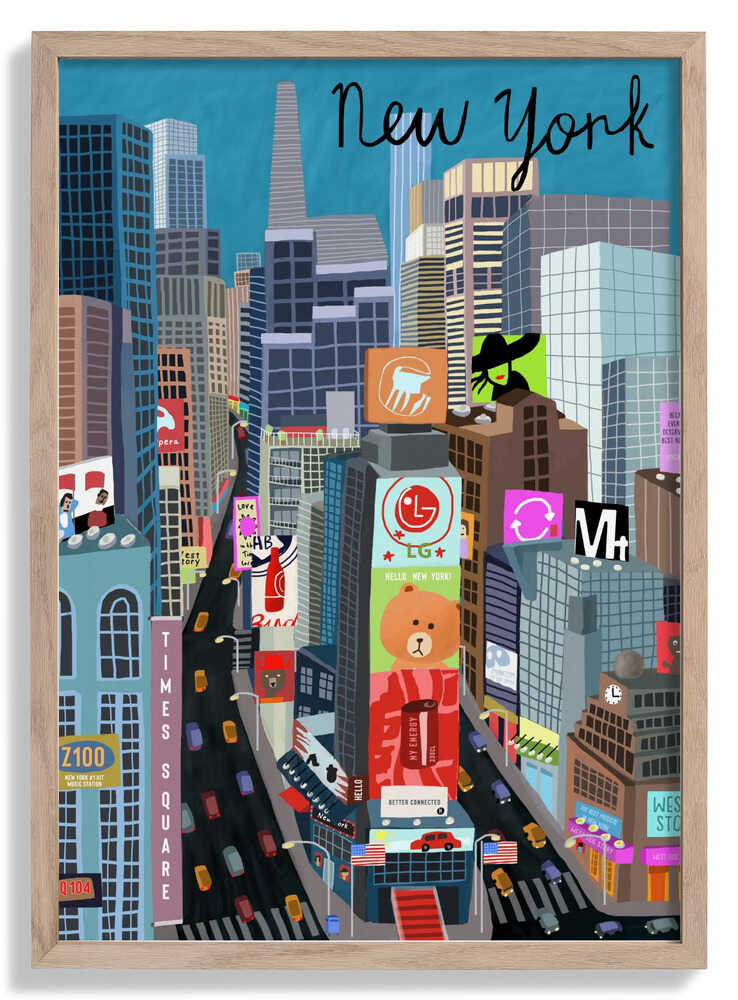 Times Square, New York Illustration by Artist Carla Daly by Carla Daly