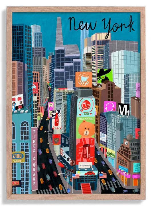 Times Square, New York Illustration by Artist Carla Daly by Carla Daly