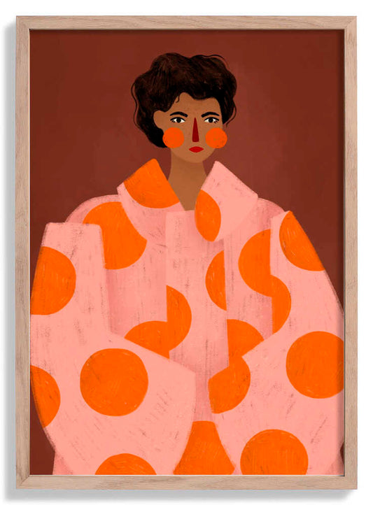 Woman With Orange Dots by Bea Müller