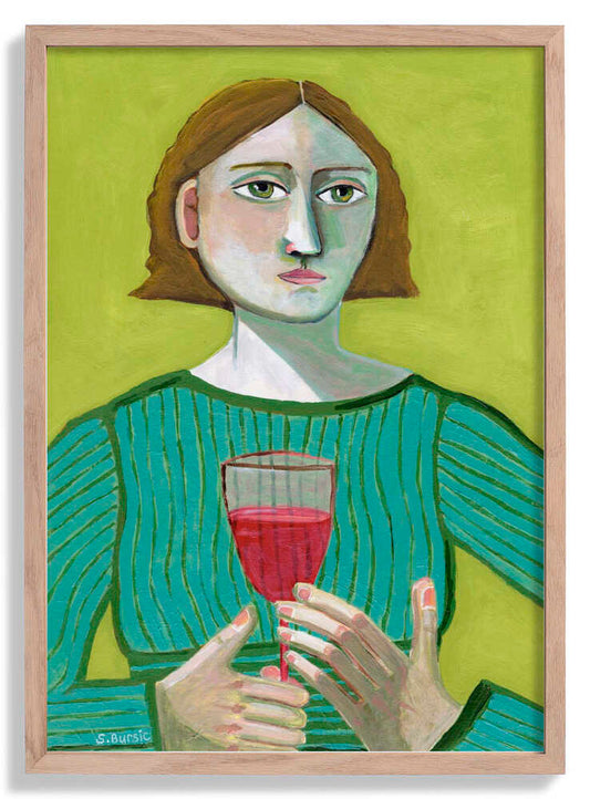 Lady with Red Wine by Sharyn Bursic