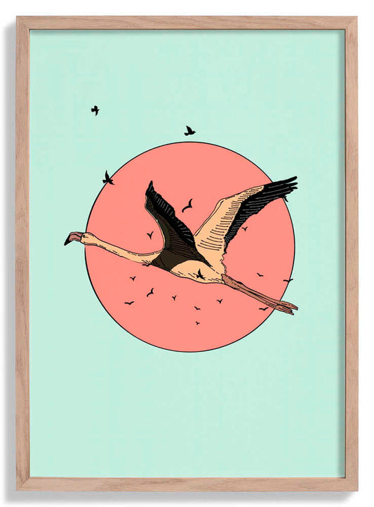 Flamingo In Flight by Nicholas