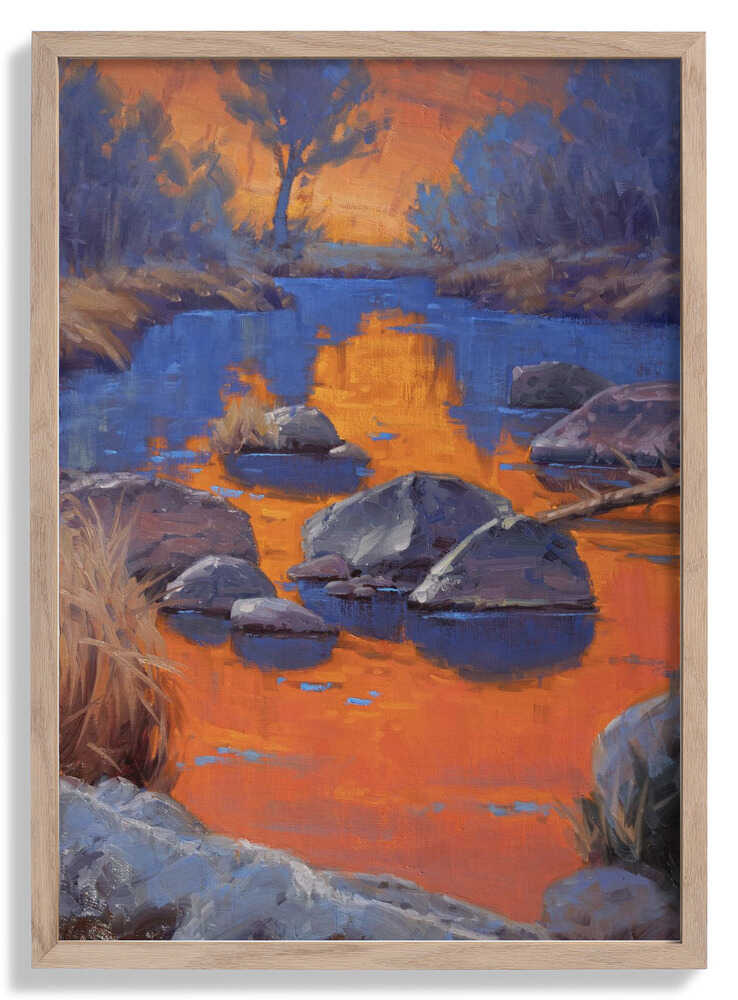 Sonnenuntergang über einem ruhigen Fluss von Cody DeLong