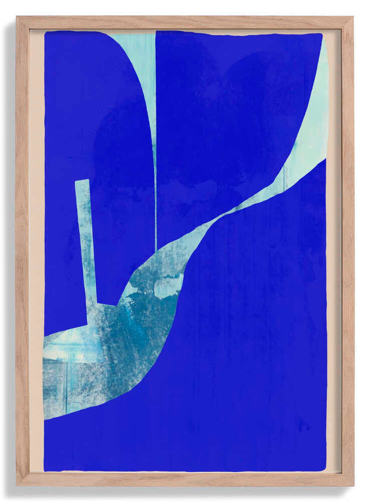 Blue Background With A Dynamic White Curve by cartissi