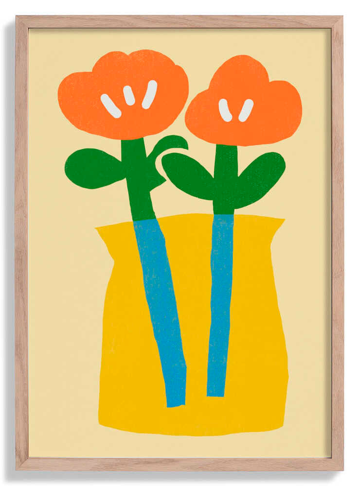 Two Stylized Orange Flowers by Little Dean