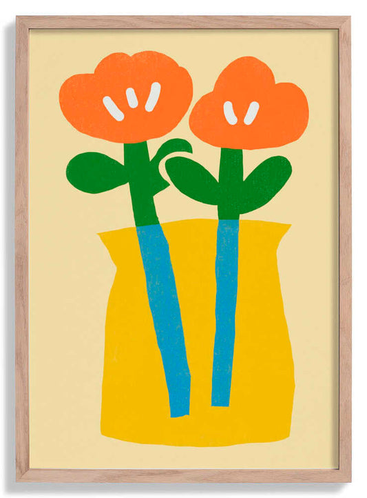 Two Stylized Orange Flowers by Little Dean