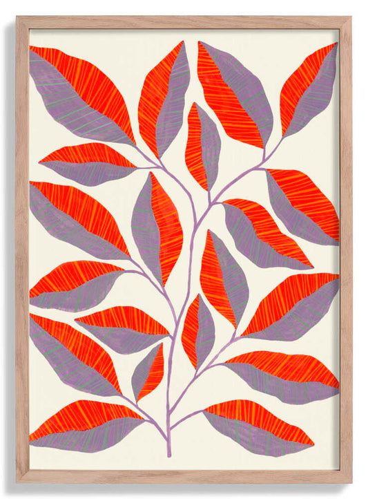 Striped Leaves Branch by Susan Black