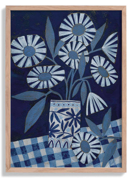 Stylized Flowers In A Decorative Vase by Susan Black