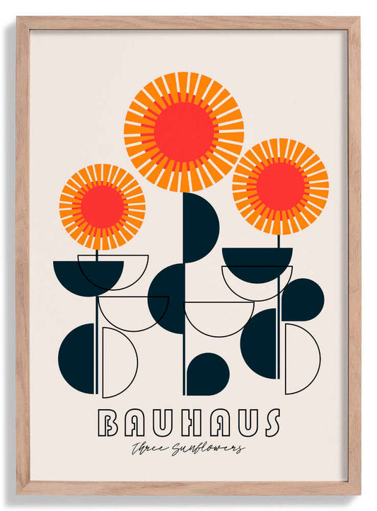 Bauhaus - Three Sunflowers by CATS AND DOTZ