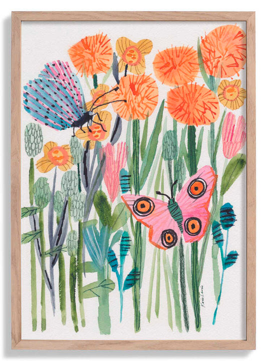 Butterfly and Moth In Garden by Karin Lauria