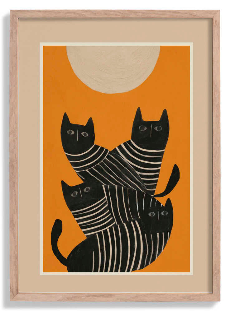 Abstract Black Cats by City Art