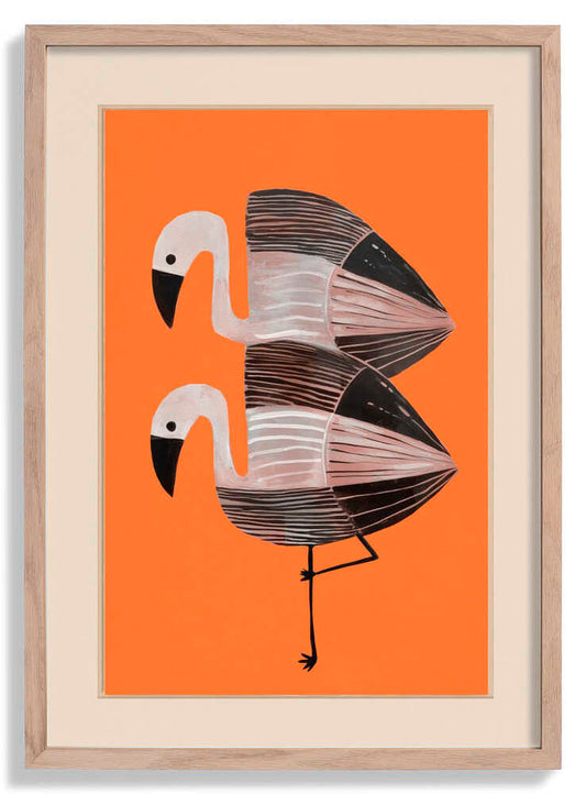 Tangerine Flamingos by City Art