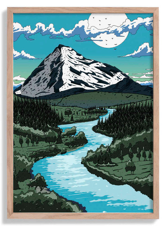 Bergkette und Fluss von Nicholas