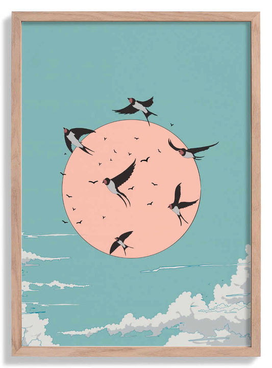 Schwalben bei Sonnenaufgang von Nicholas