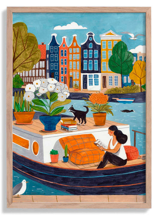 Amsterdam city life on a boat by Caroline Bonne Müller