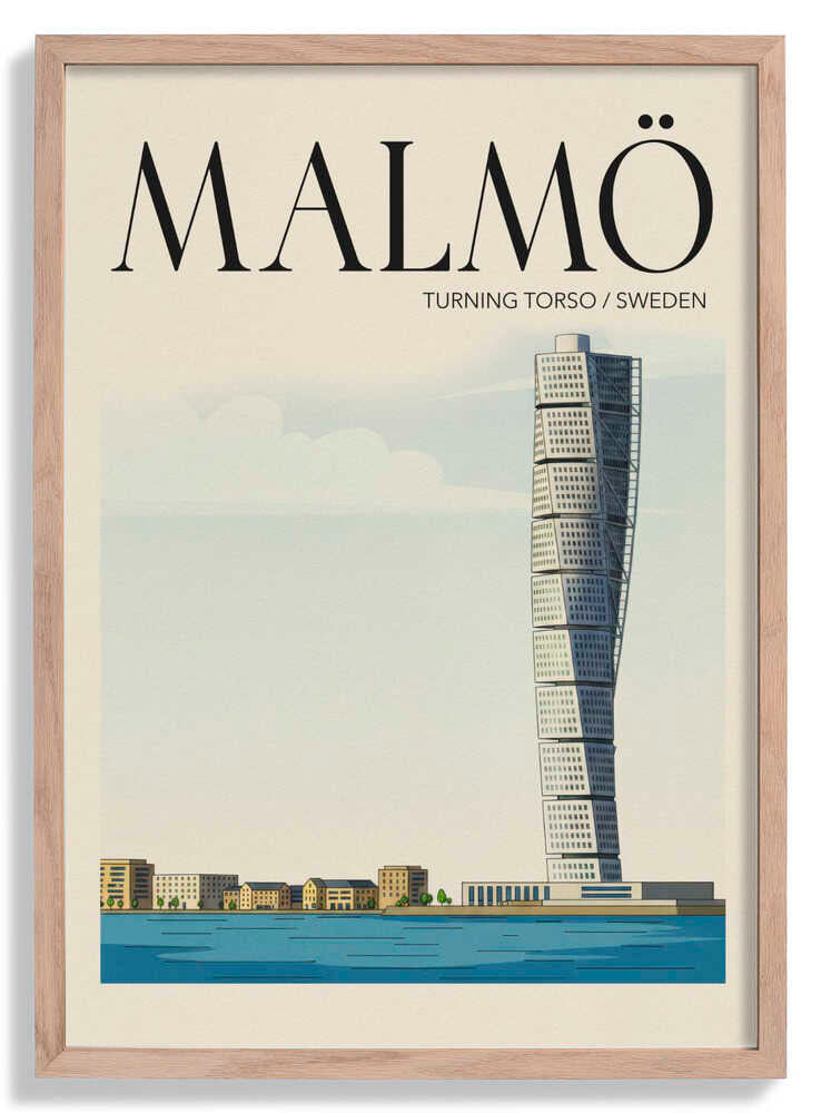 Malmö Travel Poster by Andreas Magnusson